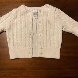 Ralph Lauren infant girls ribbed cardigan
